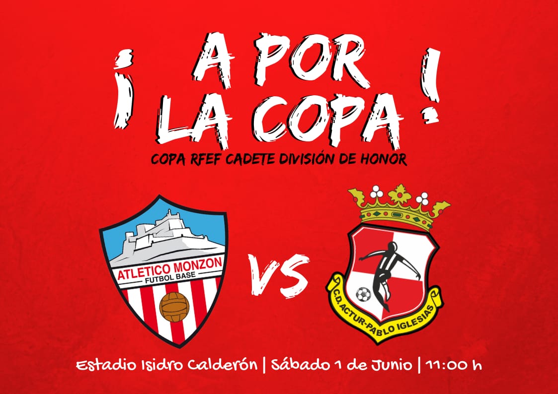 No hagáis planes, el sábado está reservado para animar a nuestros jugadores. ¡OS ESPERAMOS!

🏟️Estádio Isidro Calderón 
📅 Sábado 1 de Junio

⚽Cadete DH - Actur Pablo Iglesias
🕚 11:00h

⚽Juvenil A - Borja EFB
🕕 18:00h