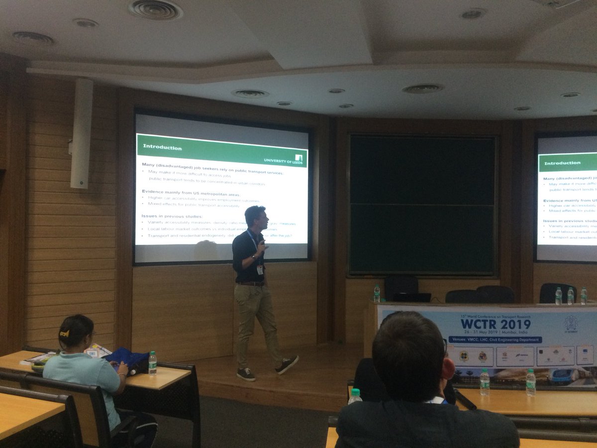 drkarenlucas's tweet photo. Jeroen Bastiaanssen @ITSLeeds presents his PhD research on jobseekers accessibility to employment #WCTR2019 questioning current methodologies and proposing new models, data and metrics to improve policy decision making. https://t.co/78XmTlJSBY