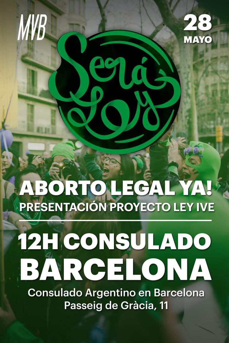 hijosbarcelona's tweet photo. #Barcelona Traspasando fronteras
unidas internacionalmente
en un sólo grito común 
#EducaciónSexual para decidir
#Anticonceptivos para no abortar
#AbortoLegal para no morir

#SeráLey #AbortoLegalEsSalud 
@CampAbortoLegal @mareaverdebcn @FondoCalala @caladona @HuelgaFeminista https://t.co/LXtKTQ4wuW