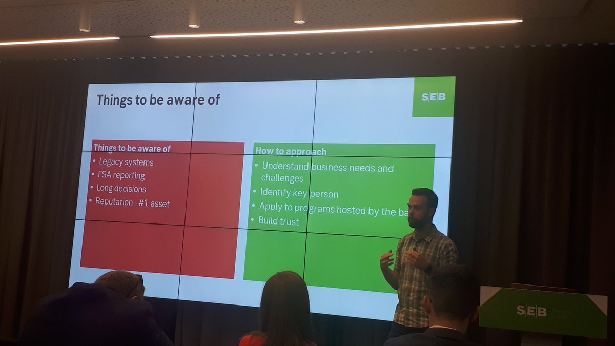 NAVchain's tweet photo. @sebbank tells us what to be aware of when dealing with or selling to banks @softlanding_eu https://t.co/n4rm7wJm7E