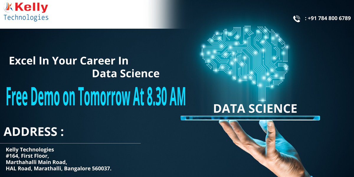 harikaswety1's tweet image. Enroll Now To Avail “Free #DataScience Demo” by Kelly Technologies on Tomorrow at 8.30 AM.
Free Registration : forms.gle/wog44cxNSydBoE…
#datasciencedemo #DataScientist @DataSciFact @DataScienceCtrl