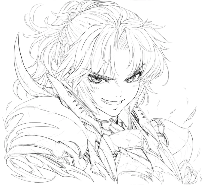 FGO モードレッド[線画]Modered 