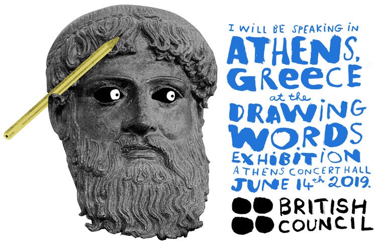 I’ll be at the ⁦<a href="/BritishCouncil/">British Council</a>⁩ Drawing Words exhibition in Athens on June 14 speaking about my work and at the Public National Book Awards ⁦<a href="/PublicStores/">Public</a>⁩. Come along.
