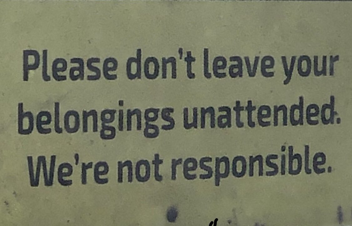 loxsecurity's tweet image. Sign at a car wash ... glad that the workforce admit to being “not responsible” 🤔