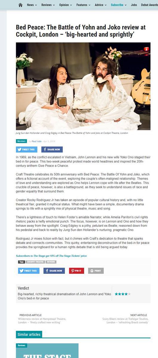 actorswork's tweet photo. @yokoono I’ll send you the Bed Peace script v soon, I’ll go via your lawyers. Hope you like it. https://t.co/ITAaWCi9WY