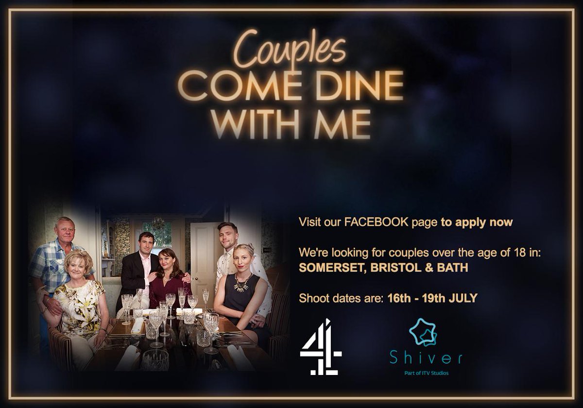 <a href="/FiRealUK/">Fi Real VEG*N Cafe</a> Hi guys! Couples Come Dine With Me are coming to Bristol and surrounding areas. Please help spread the word by retweeting/sharing our poster. Bristol, let's see what you've got! 👨‍🍳👩‍🍳🍽️