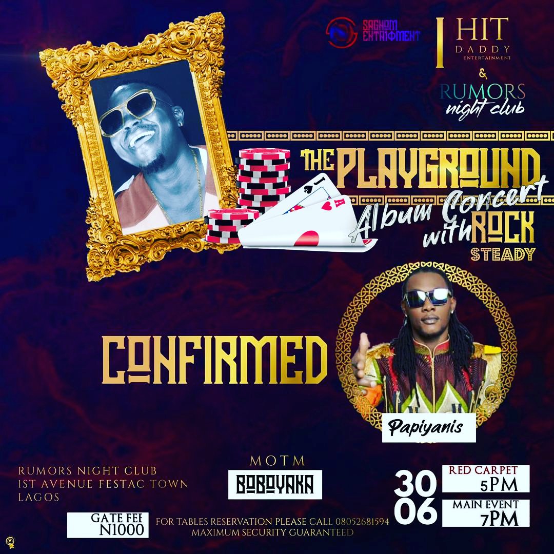 Charlesliberty7's tweet photo. Fans all over Lagos.. Let's turn up for the former hypertek artist Rocksteady album concert loading.. 30th June @clubrumors Lagos festac..do not be left out! https://t.co/nYInOnUviE