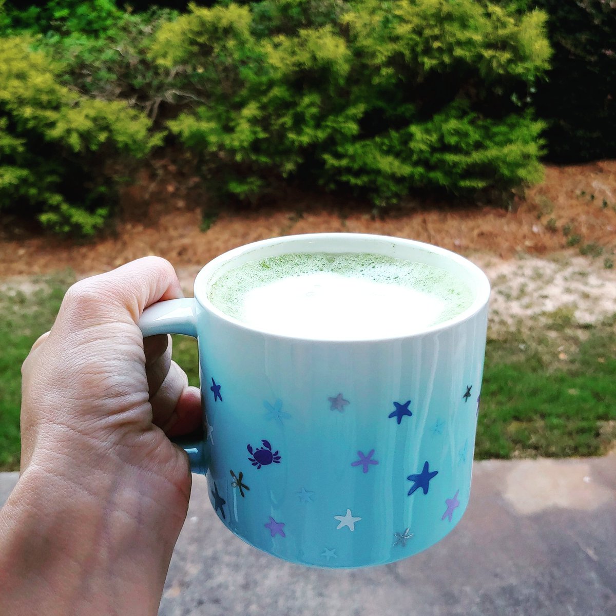 TeaTime_MeTime's tweet photo. First day of summer! I slept until 7am instead of 5:15, started laundry, sat on the couch with my toddler, now we are listening to the birds while I sip on my first Matcha latte of my break! 
#teatimemetime #teacheronsummerbreak #summer #timetorelax #matchameplease #Matcha https://t.co/bOndsDGkLr