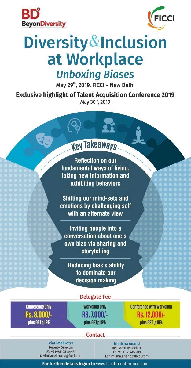 beyondiversity's tweet photo. BeyonDiversity in collaboration with FICCI
Inviting people into a conversation about one's own bias via storytelling. Shifting our mindsets and emotions by challenging self with an alternative view.
For further details - https://t.co/nhqU9yISaA
@ficci_india @QF_FICCI
#ficcihr https://t.co/v3BI2UHSgR