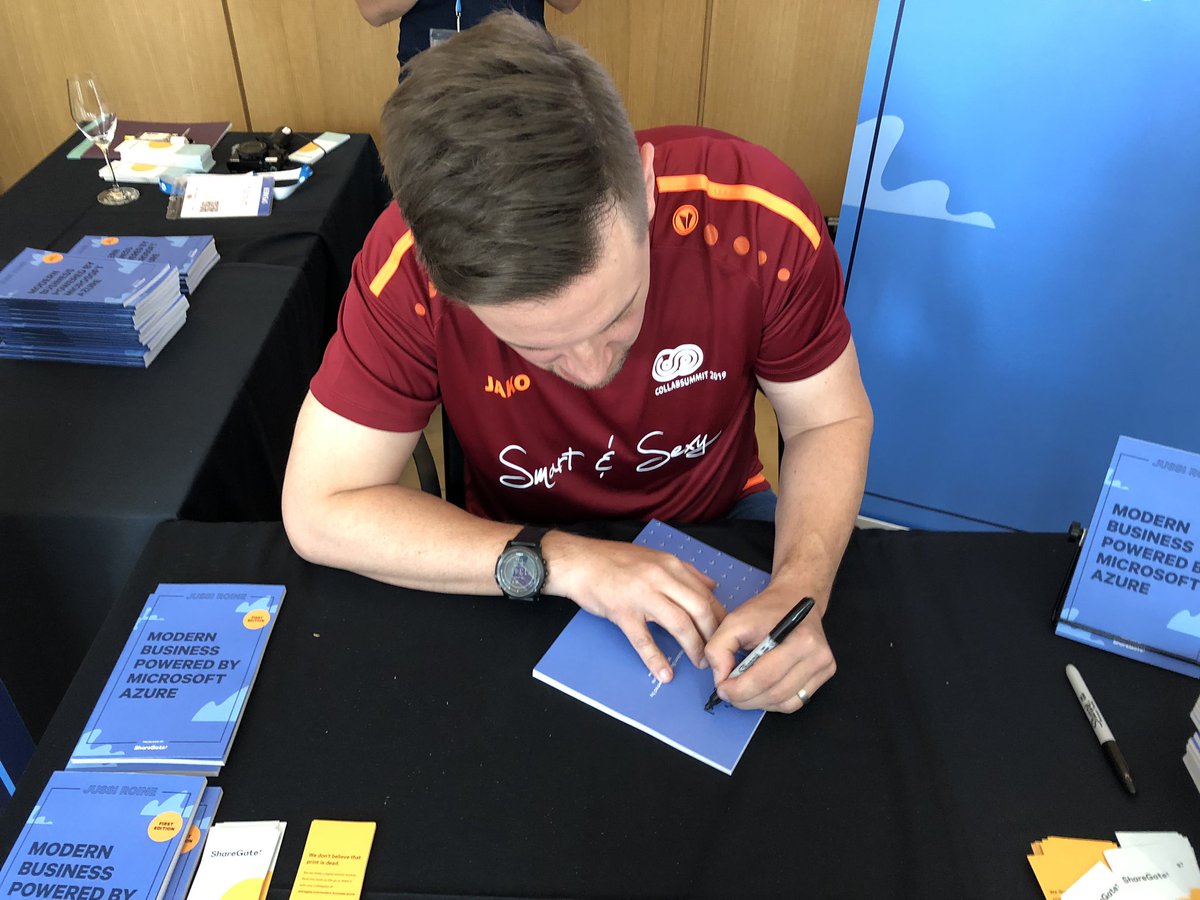 Modern Business powered by Microsoft Azure - Book signed by <a href="/jussiroine/">Jussi Roine | Microsoft MVP</a> Really Looking forward to reading #collabsummit #solvion #digitaleoptimisten