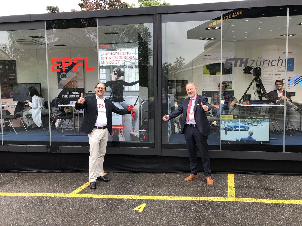 TatianaBrivio's tweet photo. The 2 VP of Innovation from @ETH and @EPFL_en visit the Hot cube of #SUD on a rainy day in Bern @EPFLevents @MarcBGruber @ETH_en #Ouay @startupEPFL https://t.co/TayOpKPzOQ