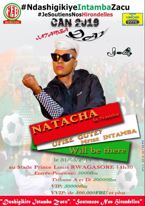 BurundiNet1's tweet photo. #Burundi A l’occasion de #IntambaDay différents artistes entre autres Natacha Lanamba Labamba, #VICHOU de #Peace_and_Love le club Culturel #Amagaba seront au rendez-vous pour agrémenter les cérémonies.
#SoutenonsNosHirondelle #DushigikireIntambaZacu #AFCON2019 https://t.co/KfJ5312LhA
