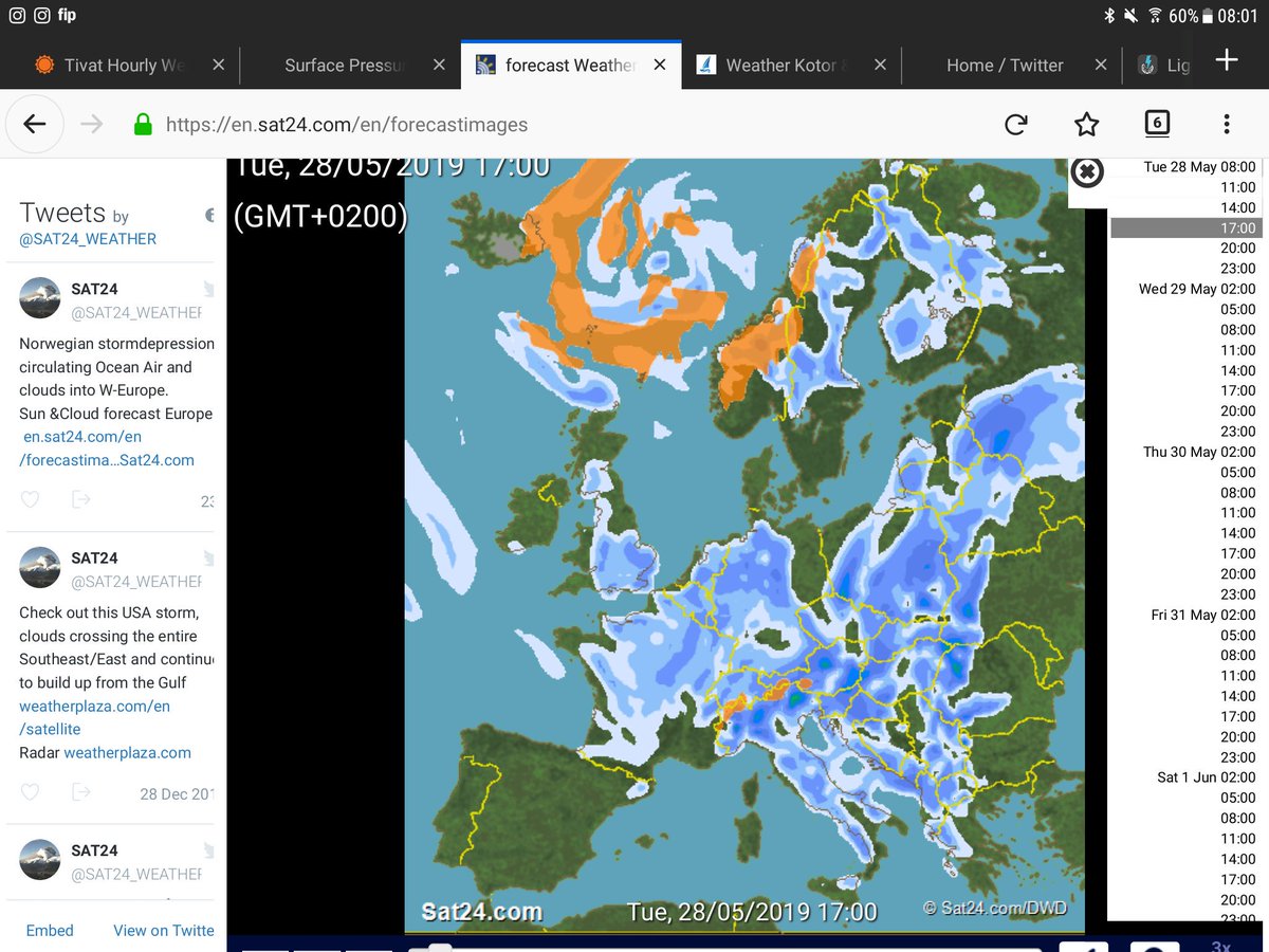 WeatherSquiz's tweet photo. Everyone is feeling a little sorry for themselves in Montenegro, tourists and residents alike, but it isn't just here folks - here is this afternoon's rainfall distribution across Europe! #Weather #Montenegro #kotor #wettestspringever https://t.co/yxmRsFBkOD