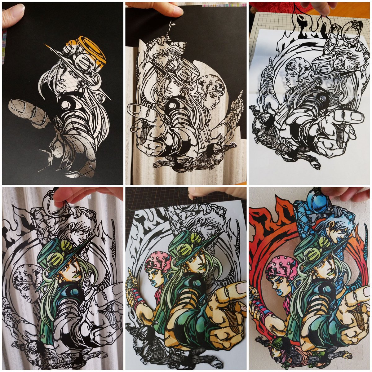 完成( ˙꒳​˙ )/ #切り絵 #ジョジョ #JOJO #スティール・ボール・ラン