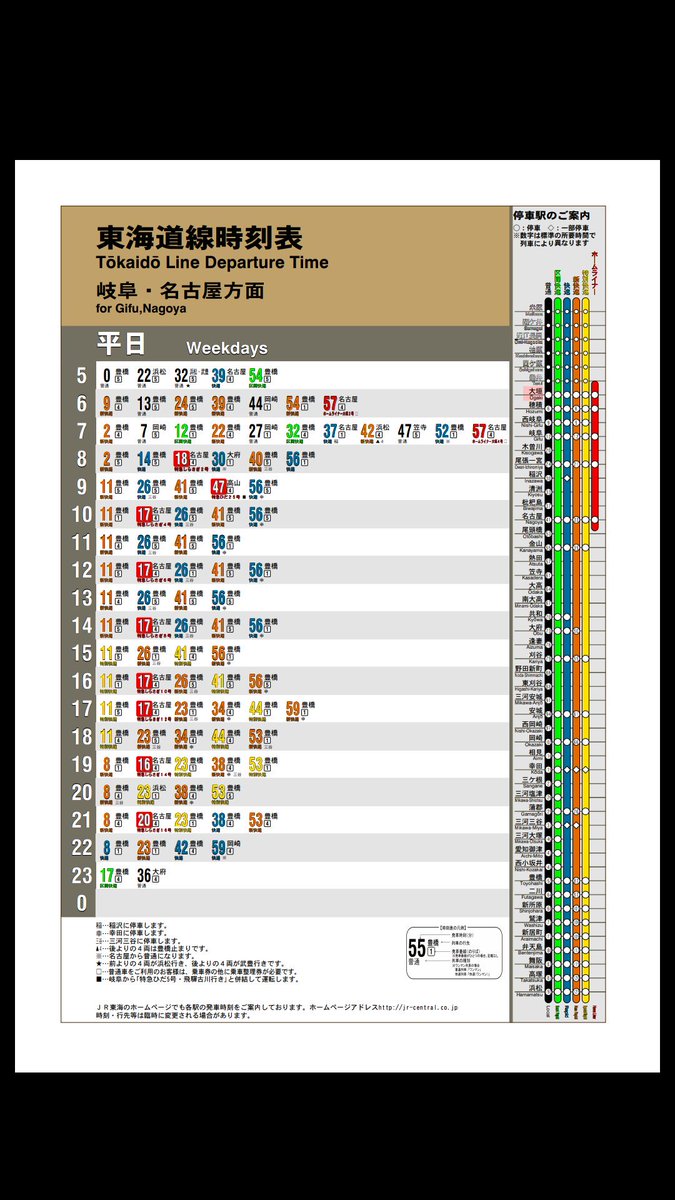 くり 快速がなくなった大垣駅の時刻表を作りました くり 快速がなくなった大垣駅の時刻表を作りました