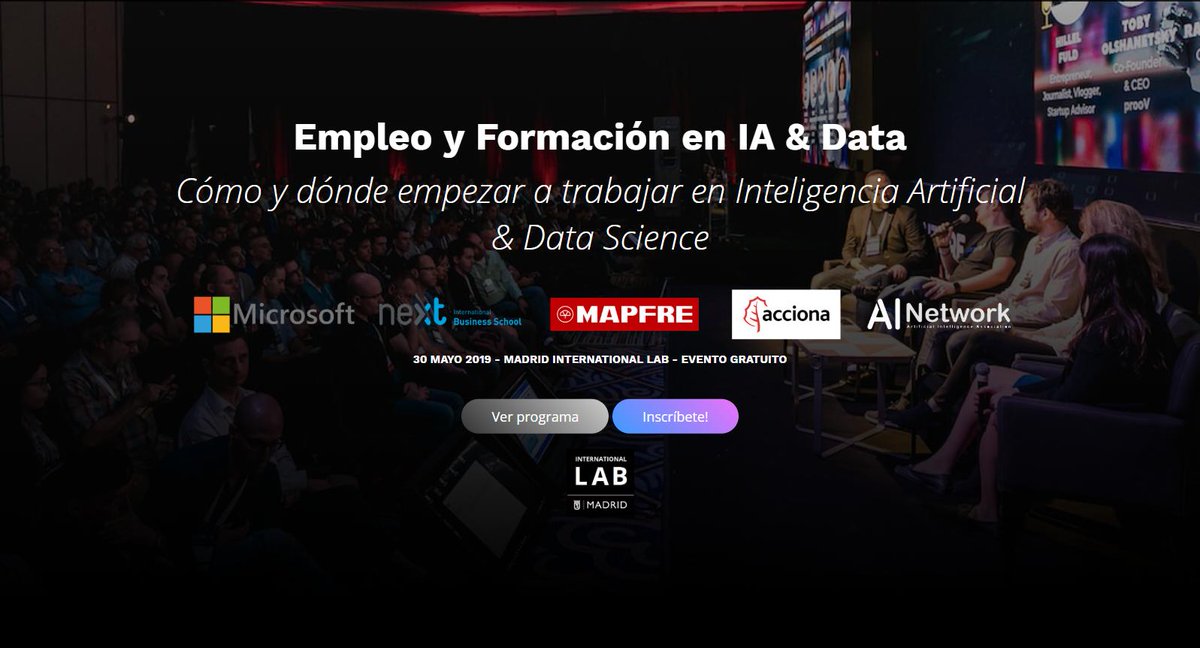 iLABMadrid's tweet photo. ¿Quieres trabajar en #InteligenciaArtificial y #DataSicience? Conoce de primera mano el 30 de mayo en @MadridLAB los perfiles buscados por las #empresas en el encuentro “Empleo y Formación en #IA & #Data” de AI-Network. ¡Inscríbete! https://t.co/QEpgcKzxup https://t.co/T0BQ9Pwucf