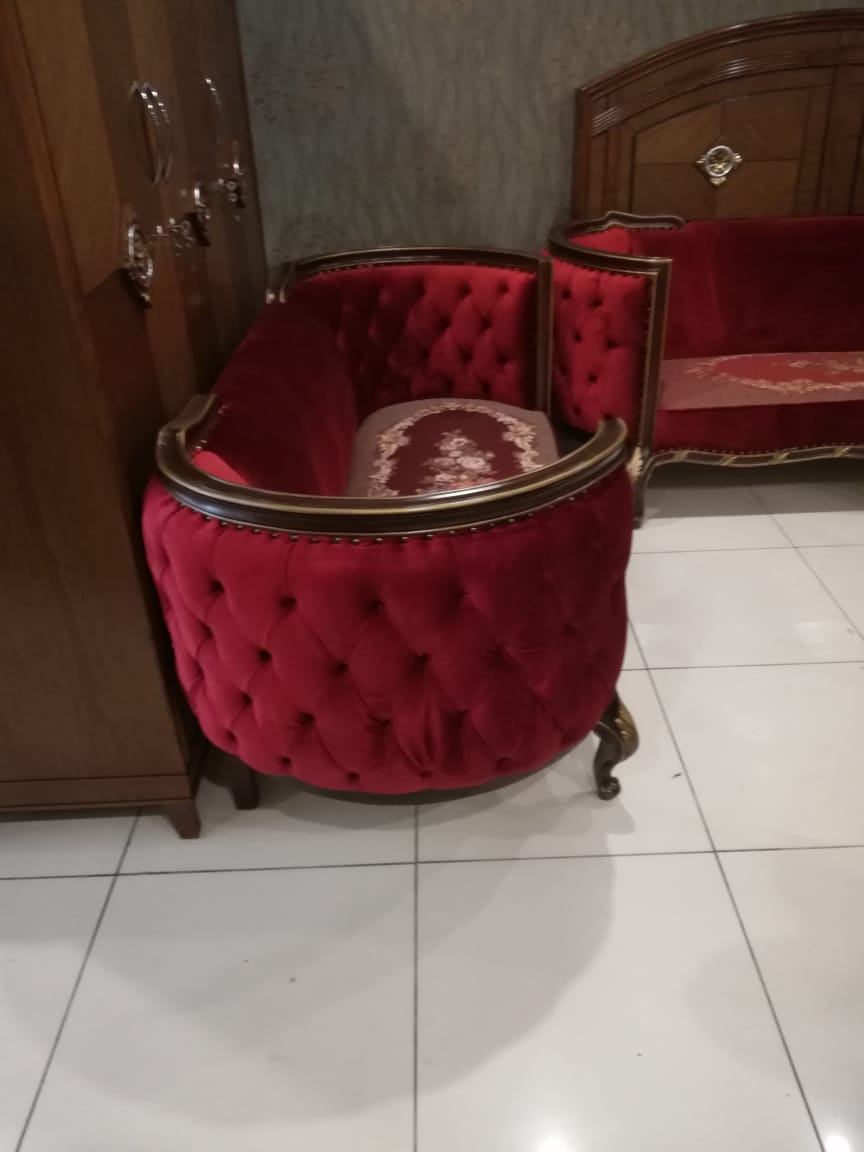 home interior design red sofa