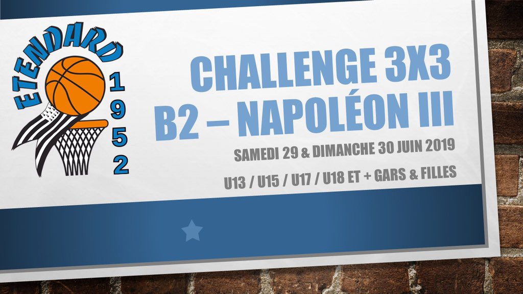EtendardBrest's tweet photo. 🏀👌💪🚨 Événement 3x3 BREST Bellevue 

BREST - CHALLENGE 3x3 B2 - Napoléon III

Les 29 et 30 Juin prochain, l’ETENDARD 1952 s’empare du Trou à Bellevue pour un tournoi 3x3 extérieur ✌️

⏭ Toutes les informations via le lien suivant : 
https://t.co/e3zJjilMbC https://t.co/5BCud5mD4z
