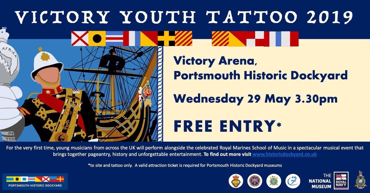 srblymb's tweet photo. We are very proud to be off to Pompy tomorrow to perform with @RMBandService @MajHuwWilliams in the first Victory Tattoo @PHDockyard will be a great day with our friends @BournemouthYMB @brentwood_band @14thSpitfires no pressure https://t.co/Im9JGq7vkI