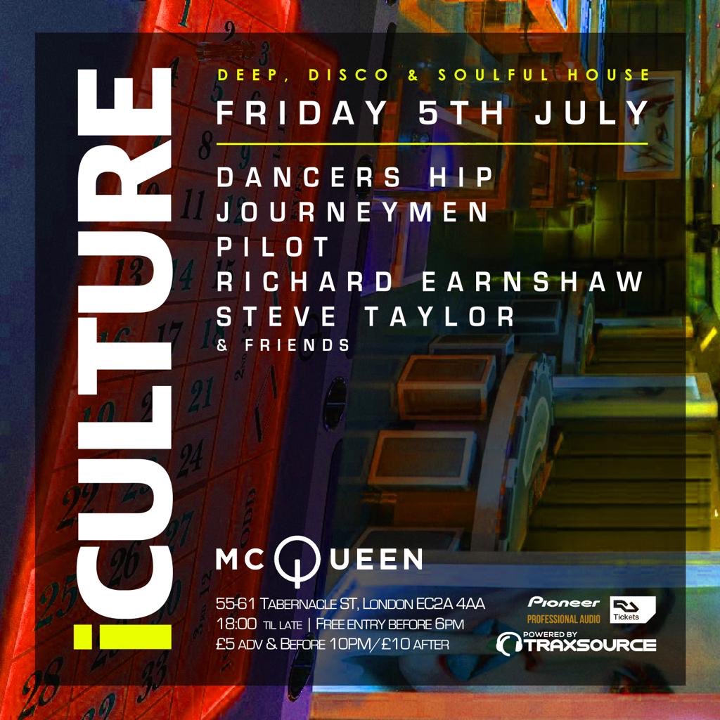 Looking forward to heading down To McQueens on the 5th July to join our <a href="/iculturemusic/">iCulture</a> brother @earnshawmusic &amp; @mrstevetaylor  for a musical treat #goodmusic #goodhousemusic #housemusic #housemusiclovers #housemusicalldaylong #houseisafeeling #dj #djlife #housedjatwork #housedjs