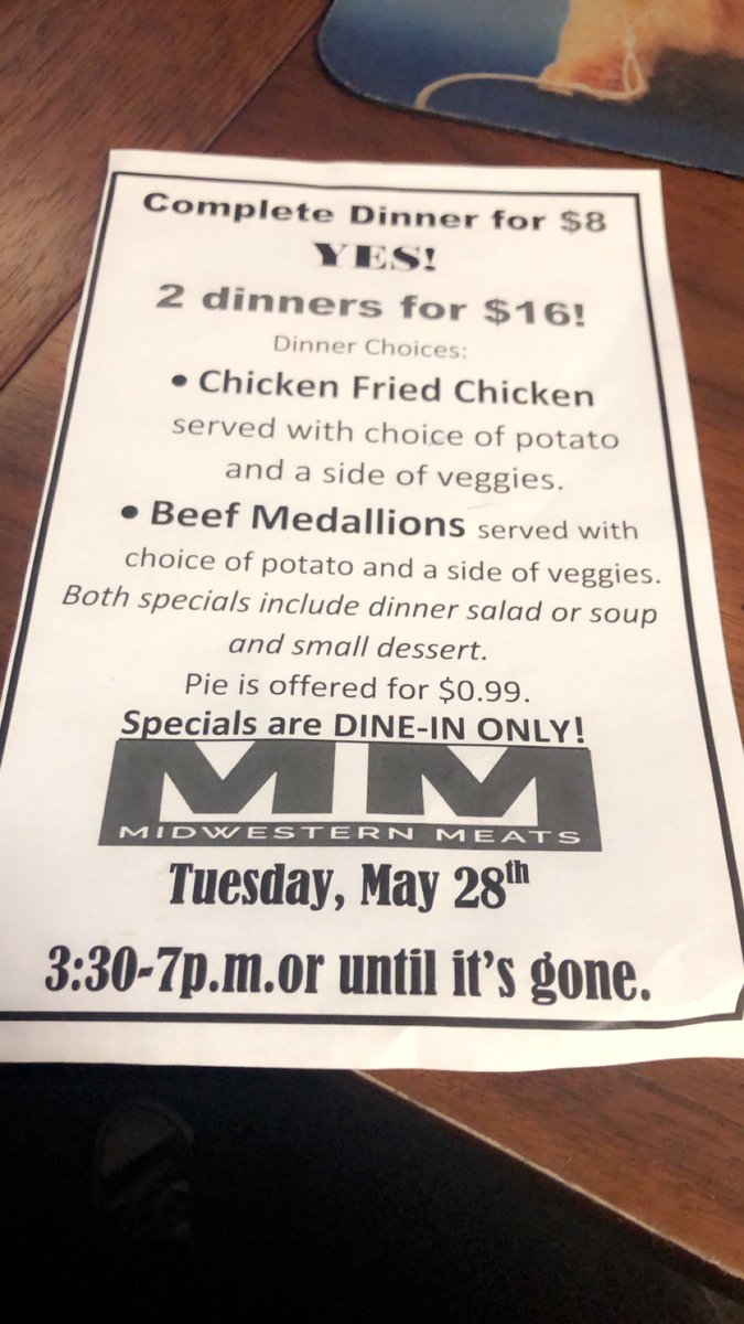 MidwesternMeats's tweet photo. Just $8 for a complete dinner!!!! https://t.co/4TvcjL82ES