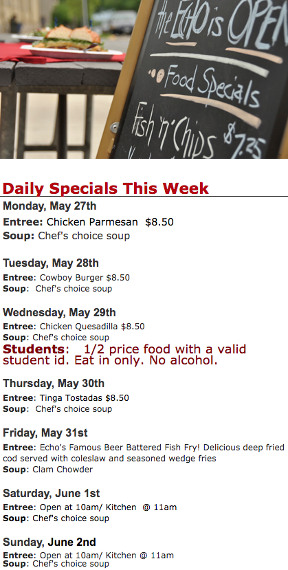 EchoTapMadison's tweet photo. #WeeklySpecials https://t.co/HwYdOf84qI