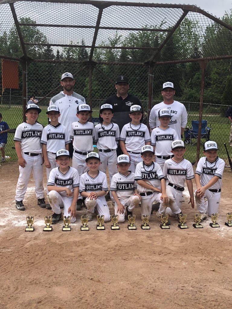 ErieOutlaws's tweet photo. 8U Erie Outlaws ten runned their way to the title of the Harborcreek Memorial Day tournament & out scored their opponents in 5 games 76-7 going undefeated. The beat Riptide 11-1 in the Championship game. #MemorialDay19 #theywontplayuswewillfindyou #supportlocaltournys #nooneclose https://t.co/z6SBjwYdpq