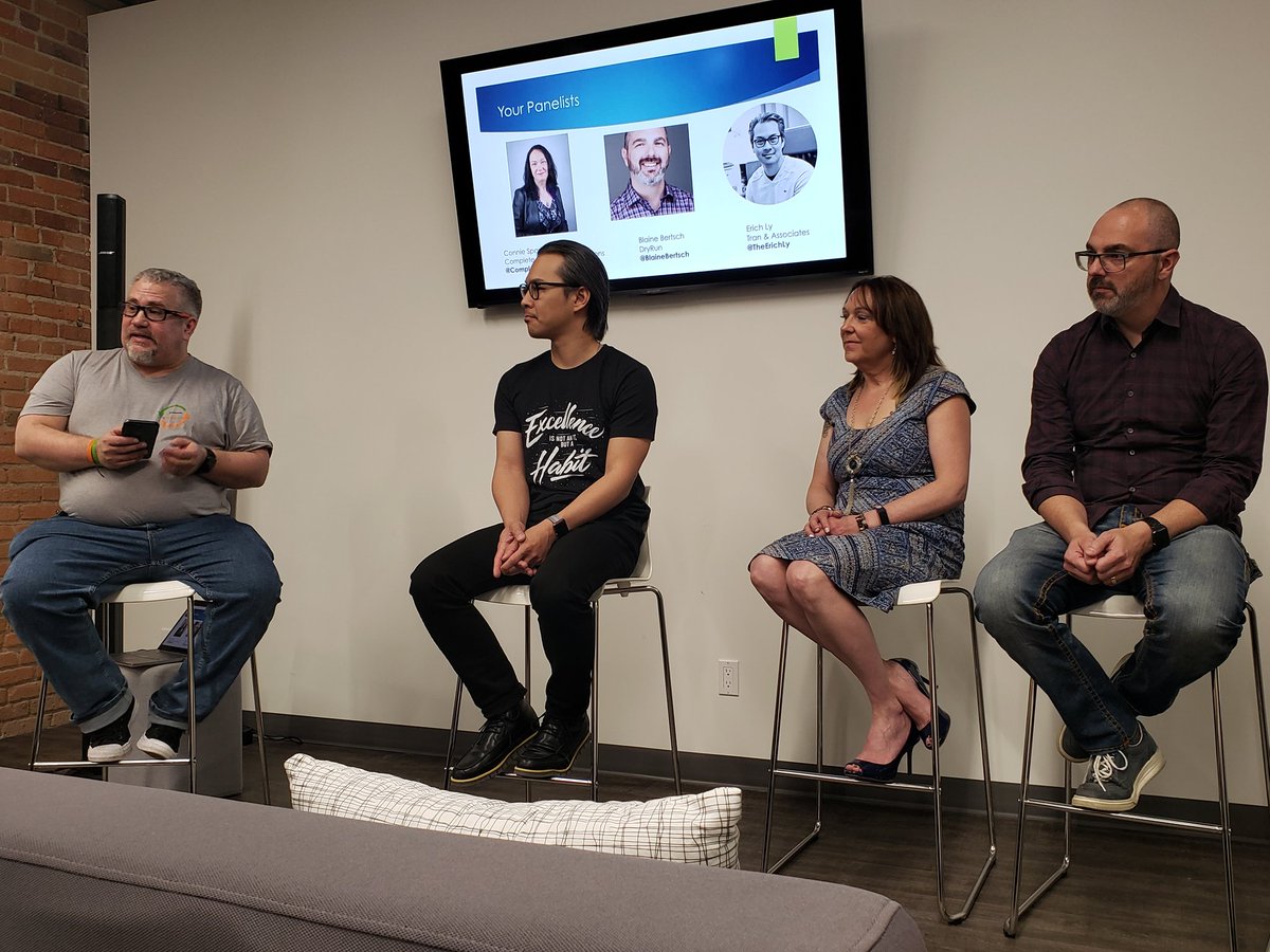 Theresa_MVisser's tweet photo. Had a great time at #GetConnectedEdm and now onto part 2 the #Unconference hosted by @BradCelmainis , thank you Brad!! Got to listen to @szandbergen and now @CompleteBooks @BlaineBertsch and @TheErichLy .. going to be a fantastic day!!! Yay team #QuickBooksOnline #quickbooks https://t.co/NOyd5cqoso