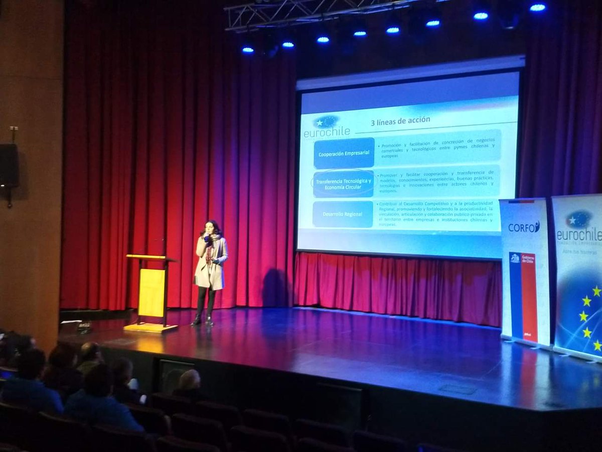 Eurochile_'s tweet photo. Nuestra directora del área de Desarrollo Regional de Eurochile, Ivonne Palma, presentando los principales resultados del proyecto PDT de Corfo en Economía Circular, en la comuna de Nacimiento 👏👏👏 #economiacircular
#desarrolloregional #chilecircular
#innovachile https://t.co/LCziLtuevY