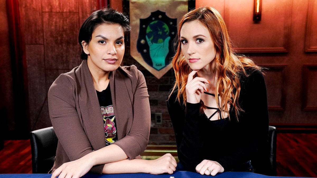 GeekandSundry's tweet photo. There's a brand-new #GameMastersHall out today! Watch as Jasmine Bhullar and Becca Scott talk about how to manage unpredictable dice rolls in your games, without having it affect the storytelling. https://t.co/USmgcog3VN https://t.co/nSrQoKBNfc