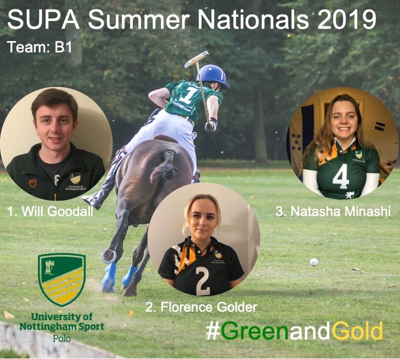 SUPA SUMMER NATIONALS 2019⁣ 💚💛⁣⁣
⁣⁣⁣
We are very excited to announce, that representing UoN Polo in the B1 division is...⁣⁣⁣
⁣⁣⁣
(1) Will Goddall
(2) Flo Golder
(3) Tash Minashi