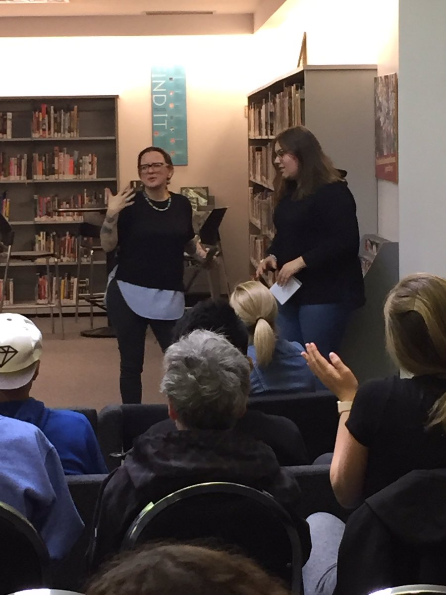 l_unger's tweet photo. Students had good, thoughtful questions for @cherie_dimaline this morning. #MarrowThieves Great answers about bone marrow, guards, Frenchie’s voice and character bios. #UGReads @ODSSLLC https://t.co/JgsA90N5ZY