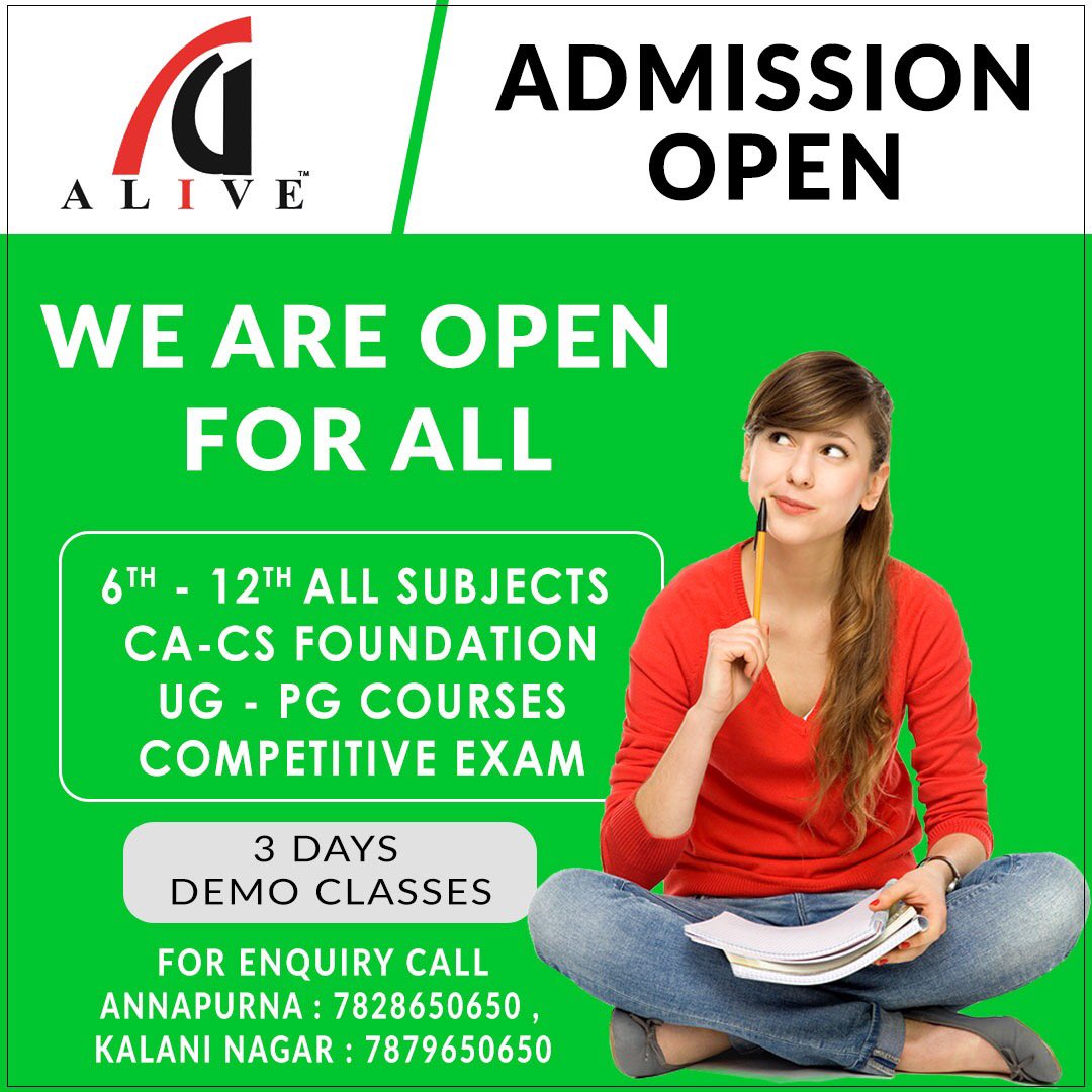 IndoreAlive's tweet image. Admission open