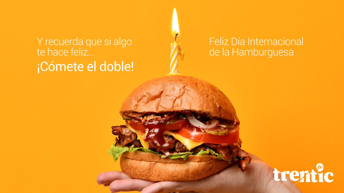 trentictv's tweet photo. ¡Feliz día de la #Hamburguesa!

Quién no se ha deleitado con este platillo, pues sus ingredientes hacen de él, uno de los menús más solicitados de todos los tiempos. 

¡A festejar a una de nuestras #FastFood favoritas de la mejor manera; comiéndolas! 

#HamburgerDay #Trentic https://t.co/yyMIZ48Nt8