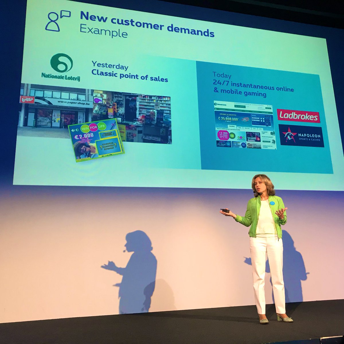 ProximusNXT's tweet photo. “The world has never changed as fast as today. A new reality is here! Our #Proximus solutions remain essential but we must continue proving our relevance.” 👉🏻 @LeroyDm on stage at #CONNECT19 #shifttodigital https://t.co/kvKHCAEump