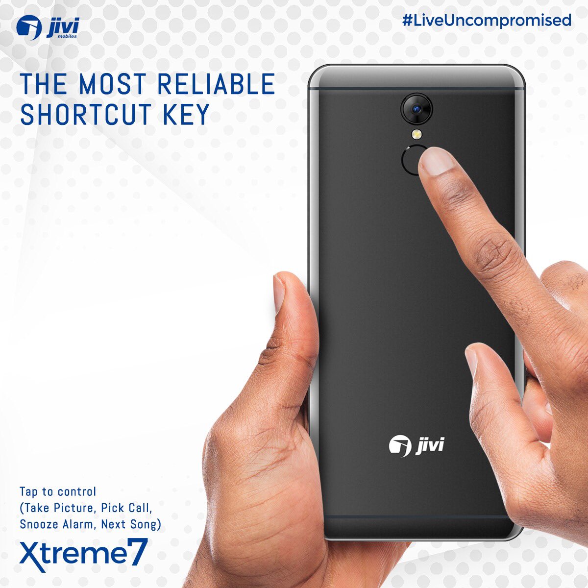 jiviofficial's tweet photo. The fingerprint sensor on the Jivi Xtreme 7 doubles as a shortcut key for multiple functions. It's as simple as a touch. 

#JiviMobiles #Smartphone #Xtreme7 #LiveUncompromised #Fingerprint #Multifunctional https://t.co/WZSQPFQLhc