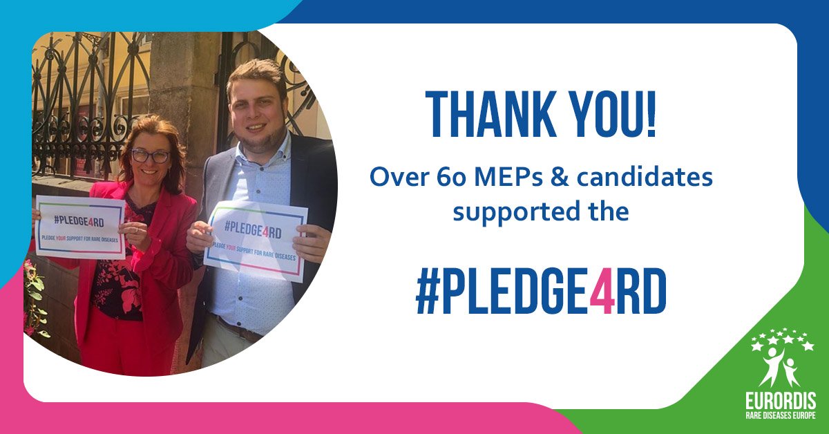 eurordis's tweet photo. Thank you to the 60+ MEPs & candidates from 13 countries across Europe who have supported the #Pledge4RD in the lead up to the #EUelections2019! We look forward to working together on improving the lives of the 30 million people living with a #raredisease in Europe! https://t.co/LS48ZQPJHo