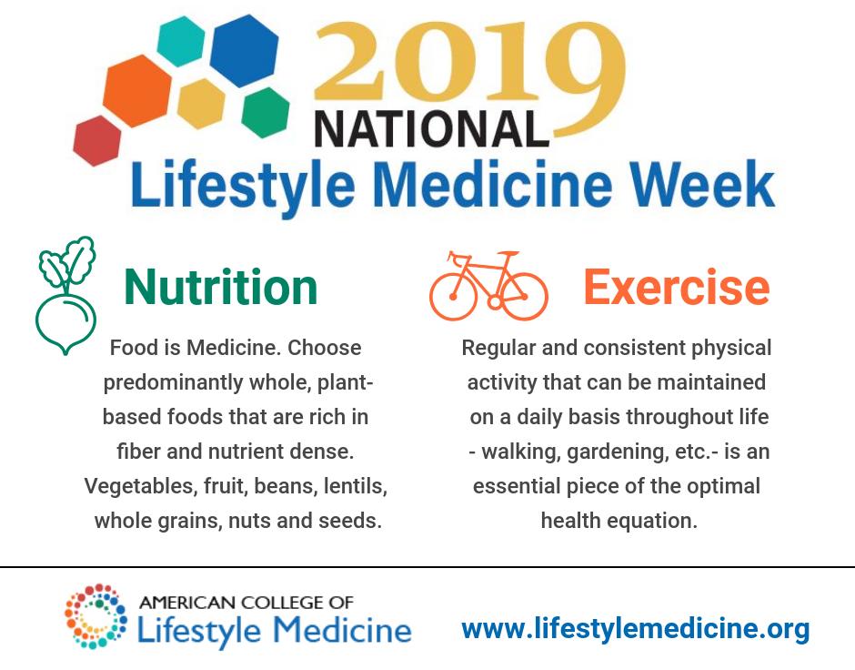 ACLifeMed's tweet photo. #LMWEEK

Food is Medicine. Choose predominantly whole, plant-based foods that are rich in fiber and nutrient dense.  

Regular &amp; consistent physical activity or movement that can be maintained on a daily basis throughout life - walking, gardening, etc.- is essential to health. https://t.co/jyEMsLeiI1