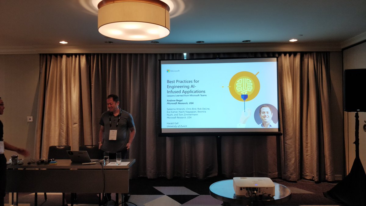 Sensaze's tweet photo. Andrew Begel just started his keynote : “Best Practices for Engineering AI-Infused Applications: Lessons Learned from Microsoft Teams”

@IpCesser at the @ICSEconf 
#icse #ICSE2019 #icse19 #cesi19 https://t.co/72EeUz56vs