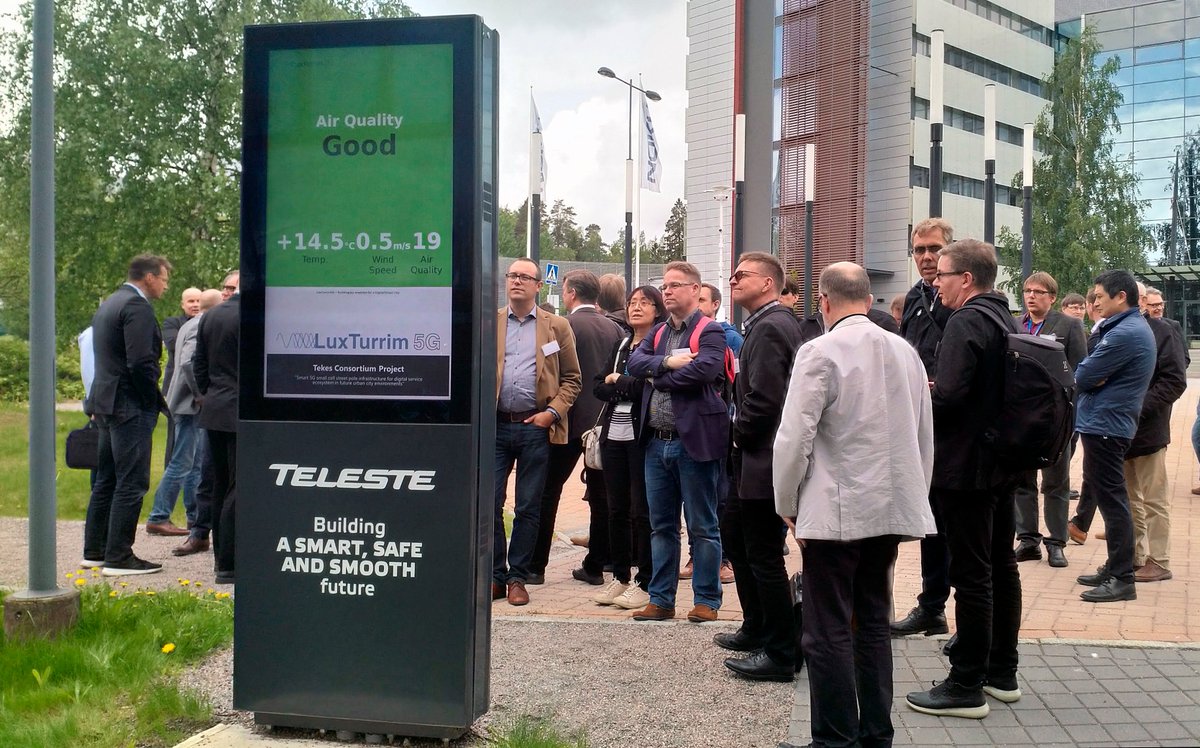telestecorp's tweet photo. Enjoying a wide range of #5G #SmartCity demos at #LuxTurrim5G Impact Day in Espoo. The solutions have been piloted already during last two years and the ecosystem is now expanding! https://t.co/nrY3x88Psq
