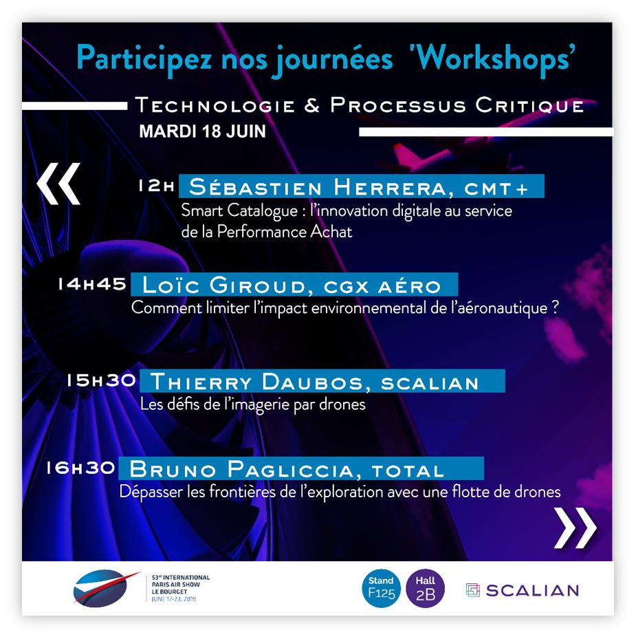 ScalianGroup's tweet photo. J-20 avant le @salondubourget ! Programmez votre venue sur notre stand (F125-hall2B) et venez assister à l'un de nos workshops durant le salon. Voici le programme du mardi 18 juin ! https://t.co/bmDj1s2DoH