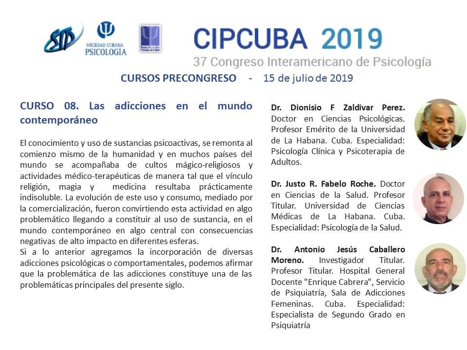 en_palacio's tweet photo. 37 Congreso Interamericano de Psicología, Cuba 2019 se siente dichoso(a) con Alexis Lorenzo Ruiz y 3 personas más en Palacio De Convenciones De La Habana@en_palacio, Cuba.
Taller precongreso: Las adicciones en el mundo contemporáneo!!! No pierdas tu oportunidad: https://t.co/J4hmpsvlPc
