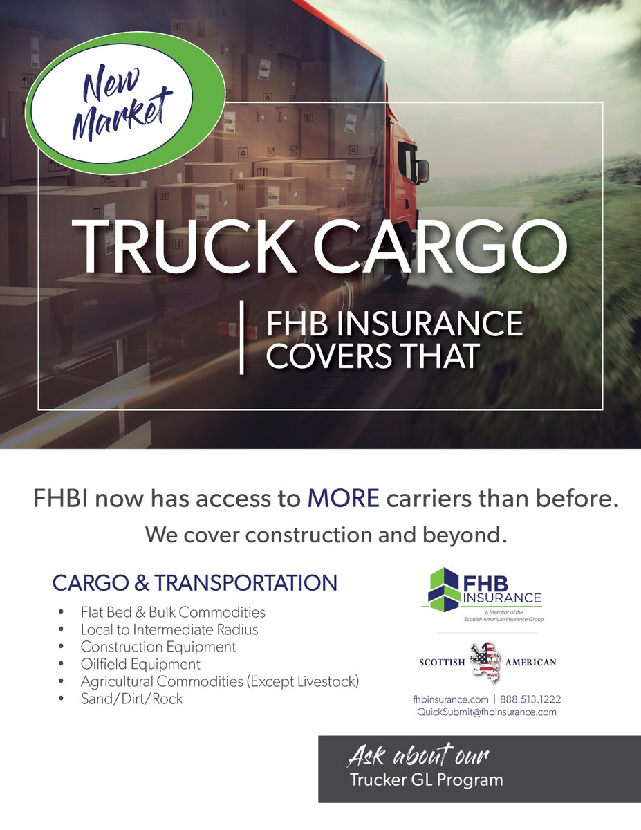 FHBInsurance's tweet image. Cargo and transportation insurance? FHB Cover That and more!