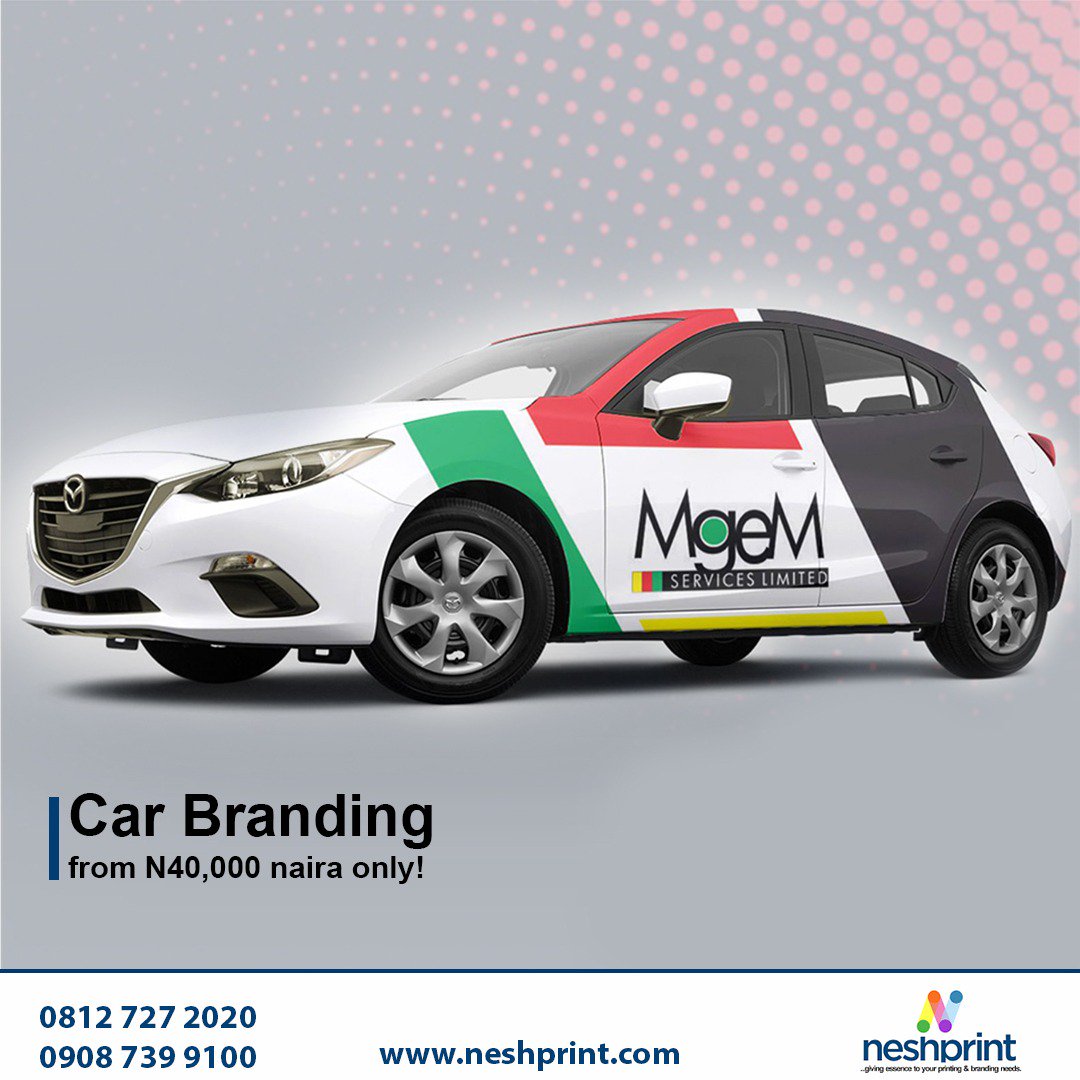 NeshPrint (@nesh_print) on Twitter photo Imagine taking your marketing with you everywhere you go? Starting at 40k for partial branding, you can't afford to miss this. Click here to get started > bit.ly/2OSQKNo
Call 08127272020 or email info@neshprint.com
#NeshPrint #Car #Branding #Print #Traffic #Marketing Imagine taking your marketing with you everywhere you go? Starting at 40k for partial branding, you can't afford to miss this. Click here to get started > bit.ly/2OSQKNo
Call 08127272020 or email info@neshprint.com
#NeshPrint #Car #Branding #Print #Traffic #Marketing