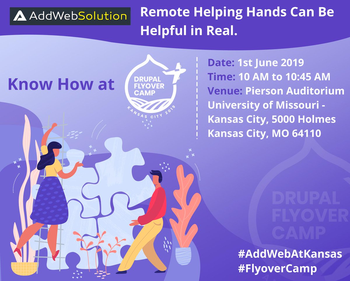 As a reliable remote helping hand with over 5000+ international projects delivered, #AddWeb is going to talk about #SkillAugmentation and burst the myths surrounding it at @flyovercamp at #Kansas. 
#AddWebAtKansas #FlyoverCamp #USA #OffShore #DrupalService #letstalksolution