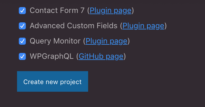 Automatically install popular WordPress plugins like <a href="/wpgraphql/">GraphQL for WordPress</a>, <a href="/wp_acf/">Advanced Custom Fields</a> or Query Monitor with our new VSCode extension: marketplace.visualstudio.com/items?itemName… #VSCode