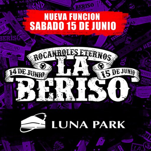 LaBerisoLB's tweet photo. #LaBeriso regresa al Estadio Luna Park.

14 y 15 de Junio. https://t.co/1TdPTO5c5F