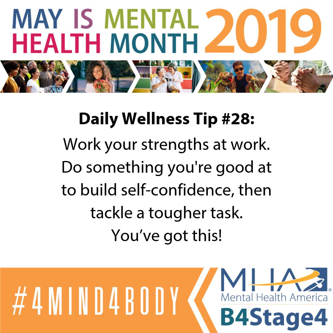 MentalHealthAm's tweet photo. Thinking of a few things that you appreciate about yourself will help you to build your self-esteem, and it can help you turn a negative mood into a positive one. #4mind4body #DailyWellnessTip https://t.co/JfH5yDQgdE