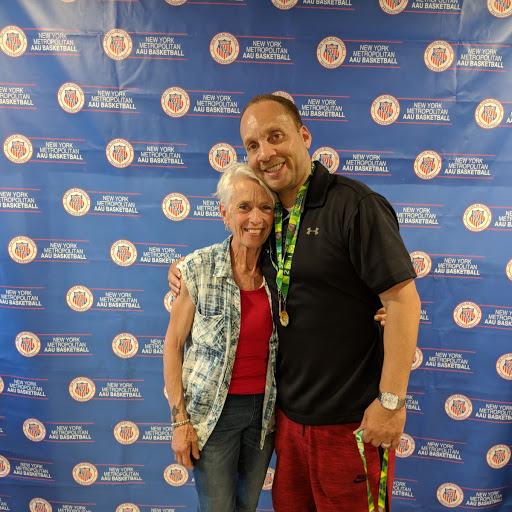 One last story of the day– Two people who have done so much for AAU in New York and have been there from the beginning are Rosemary Nies of Lightning and Dwayne Mitchell of the Gauchos. They are great friends and both truly represent loyalty to the AAU and youth basketball.