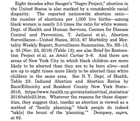 irin's tweet photo. Missing from Clarence Thomas's long opinion on abortion and eugenics: Any voices of black women on abortion. Keep in mind the Indiana law implies black women are discriminating against their own embryos/fetuses https://t.co/iMdnlbX8EZ https://t.co/D2Dko76tgB